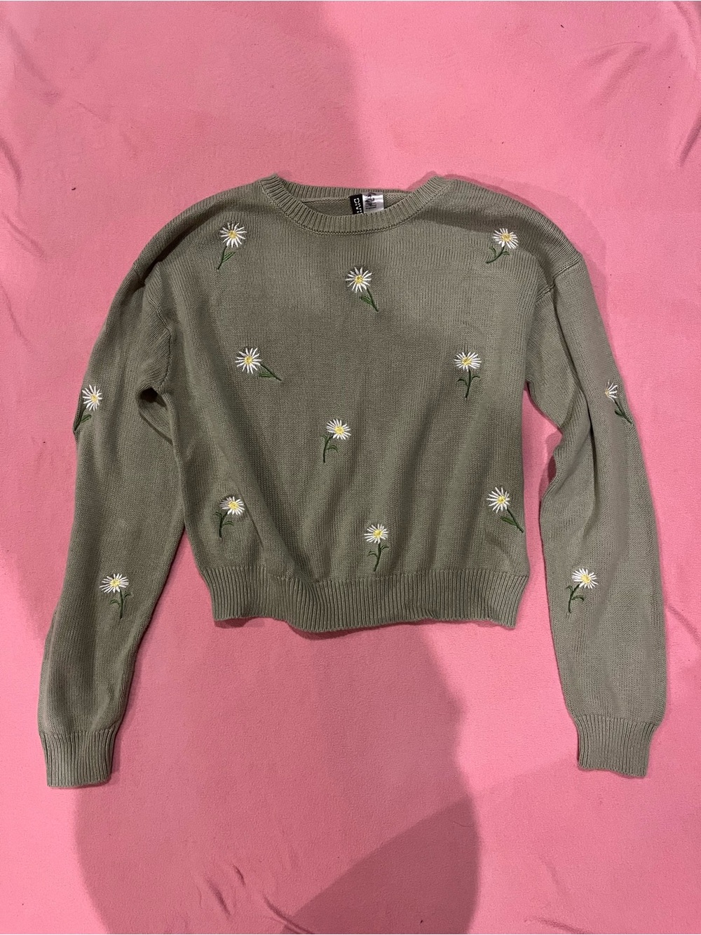 H&M Divided Light Sage Green Knit Sweater